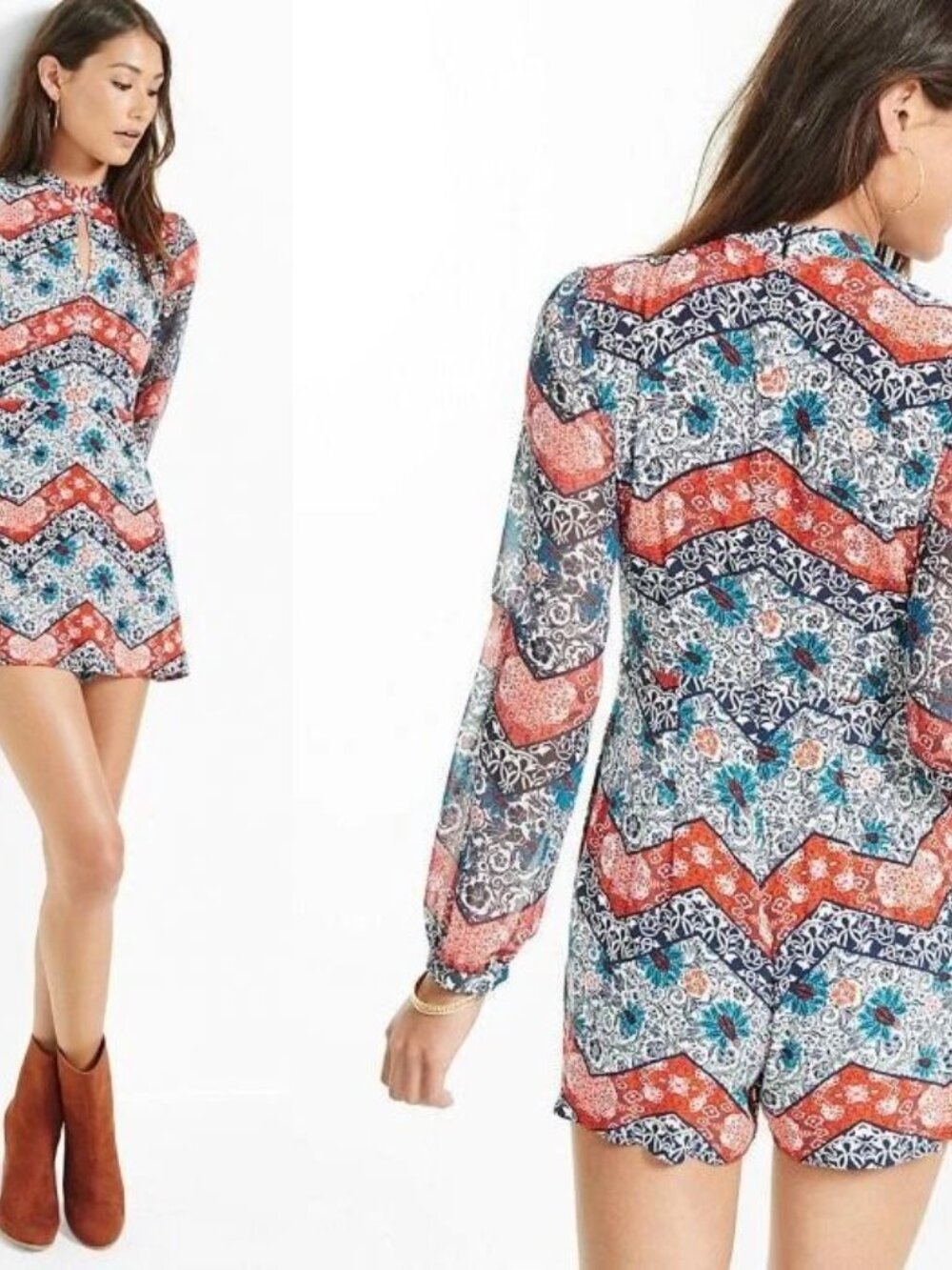 Express Floral Long Sleeve Romper 14